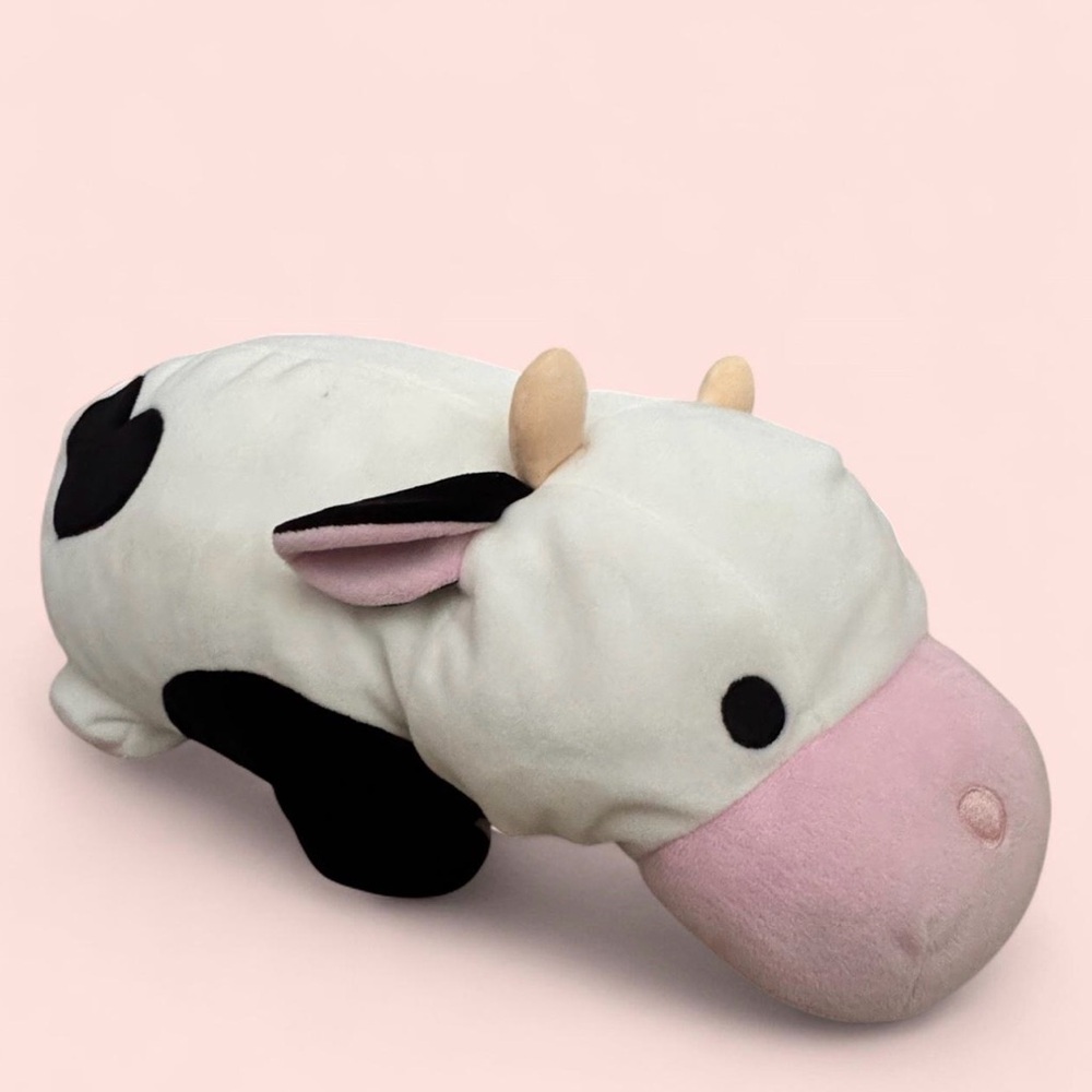 Pink and White Moo Moo Cow Plushie / Stuffed Animal